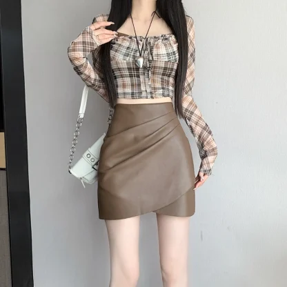 Mini Wrap Black Skirt - Image 6