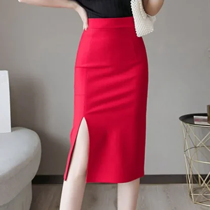 Bodycon Slit Black Skirt - Image 6