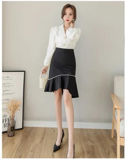 High-waisted Mermaid Black Skirt - Image 6