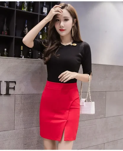 Plus Size Pencil Black Skirt - Image 6