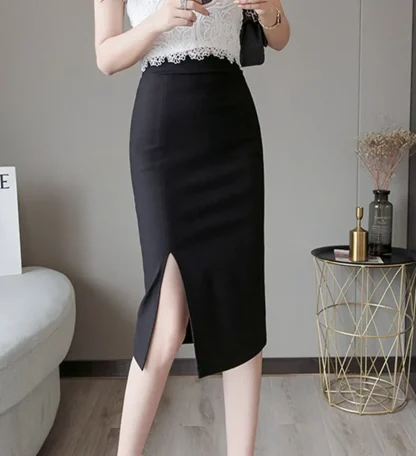 Bodycon Slit Black Skirt - Image 4