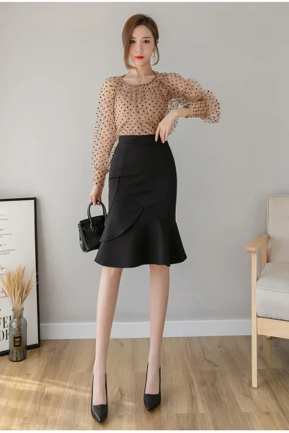 Plus Size Mermaid Black Skirt - Image 3
