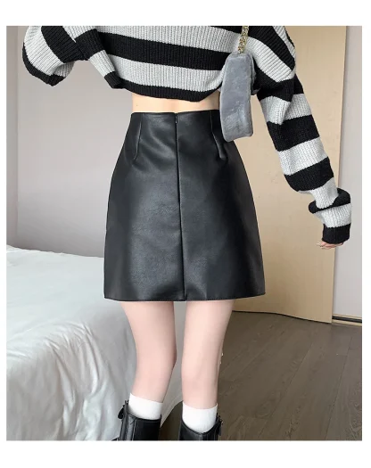 Mini Wrap Black Skirt - Image 4