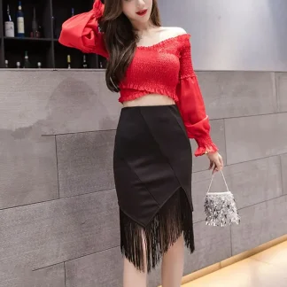 Black Fringe Skirt