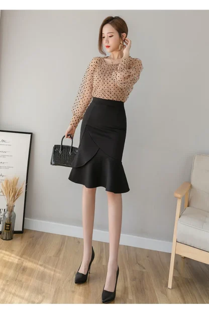 Plus Size Mermaid Black Skirt - Image 4