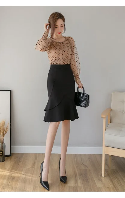 Plus Size Mermaid Black Skirt - Image 5