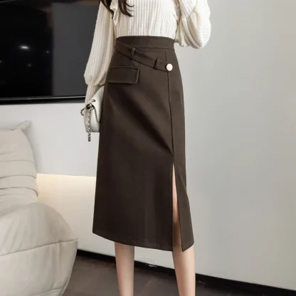 Thick Midi Black Skirt - Image 7