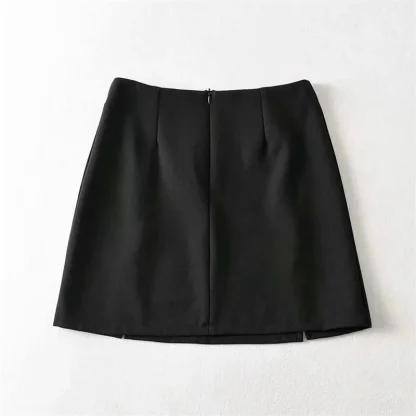 Double Slit Black Skirt - Image 4