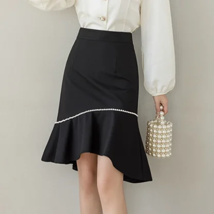 High-waisted Mermaid Black Skirt - Image 3
