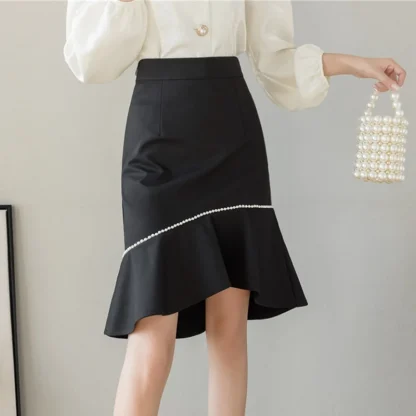 High-waisted Mermaid Black Skirt - Image 4