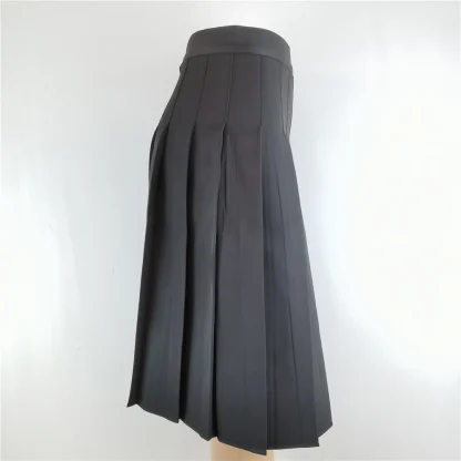 Top Stitched Pleated Black Skirts - Image 2