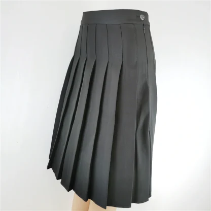Top Stitched Pleated Black Skirts - Image 4