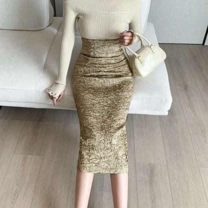 Elegant Bodycon Midi Black Skirts - Image 3
