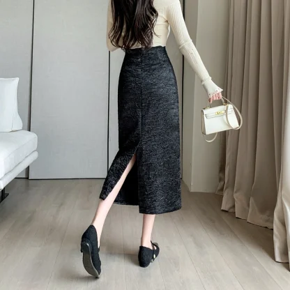 Elegant Bodycon Midi Black Skirts - Image 2