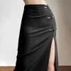 Sexy Thigh High Split Black Skirt - Image 6