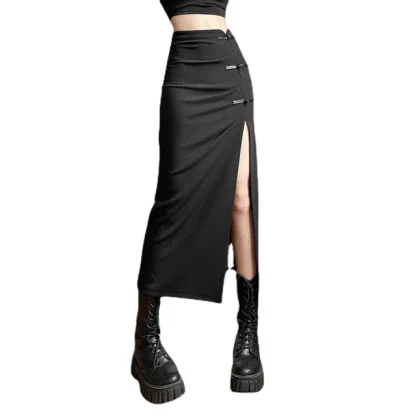 Black-Skirts-Sexy-Women-A-line-Slits-High-Waist-Slim-Skirt-Hip-covering-Solid-Mid-length.jpg_640x640