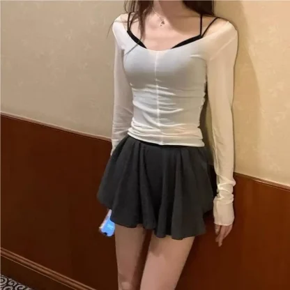 Soft Mini Flowy Black Skirts - Image 3