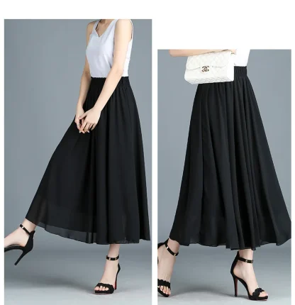 Casual A-line Black Midi Skirts - Image 3