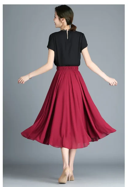 Casual A-line Black Midi Skirts - Image 2