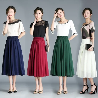 Casual A-line Black Midi Skirts - Image 6