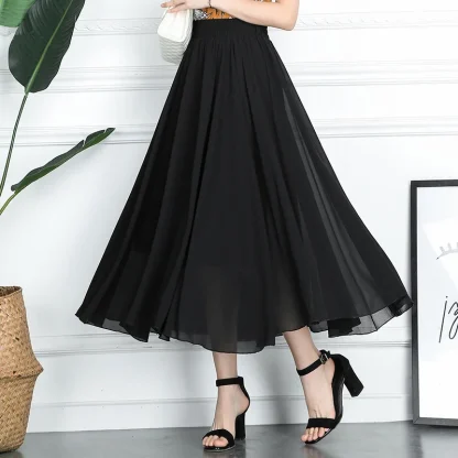 Casual A-line Black Midi Skirts
