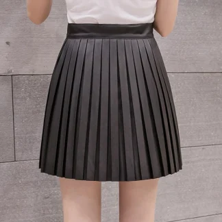 Black Pleated Mini Skirt