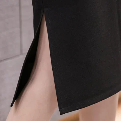 Elastic Pencil Midi Black Skirt - Image 5