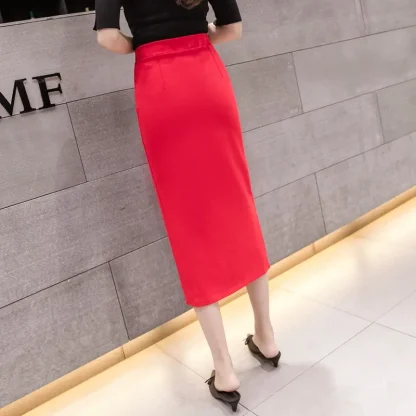 High Slit Midi Black Skirts - Image 6