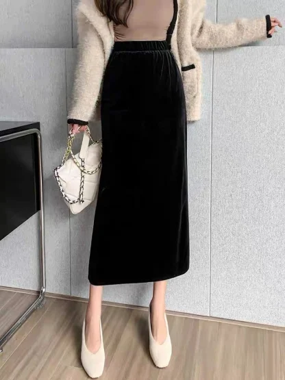 Bodycon High-waist Midi Black Skirt - Image 5
