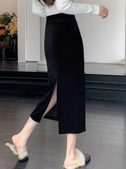 Bodycon High-waist Midi Black Skirt - Image 6