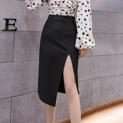 High Split Midi Black Skirt - Image 3