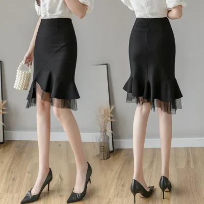 Irregular Ruffles Black Skirt - Image 6