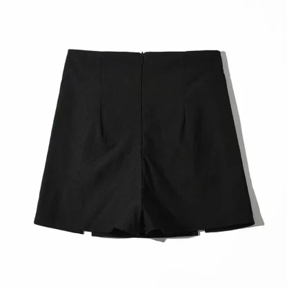 Casual Double Slit Black Skirt - Image 6