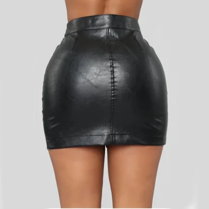 Plus Size Zippered Black Skirt - Image 3
