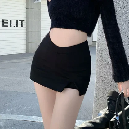 Sexy Mini Split Black Skirt - Image 4