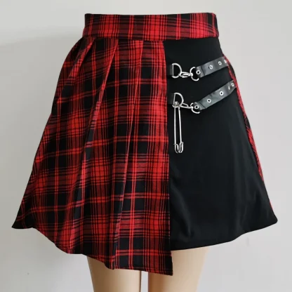 Asymmetric Plaid Back Skirts - Image 2