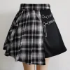 Asymmetric Plaid Back Skirts