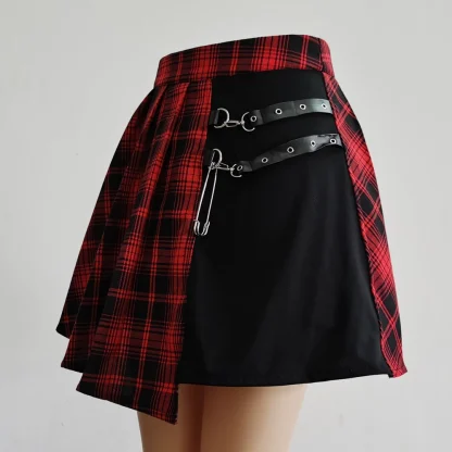 Asymmetric Plaid Back Skirts - Image 3