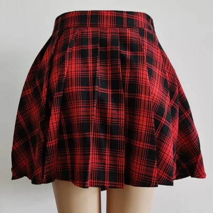 Asymmetric Plaid Back Skirts - Image 4