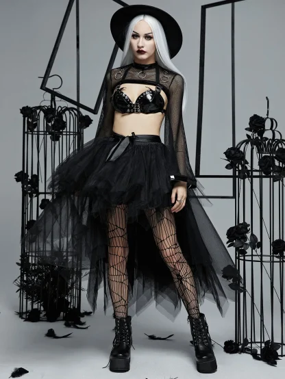 Tutu High Low Black Skirt - Image 3