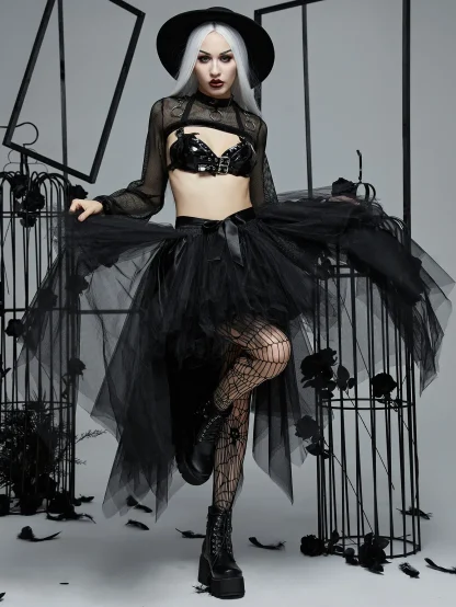 Tutu High Low Black Skirt - Image 4