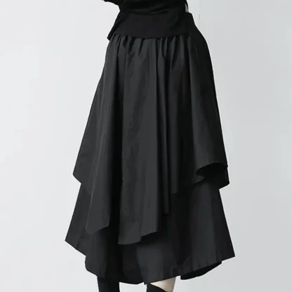 Asymmetrical Black Midi Skirt - Image 6