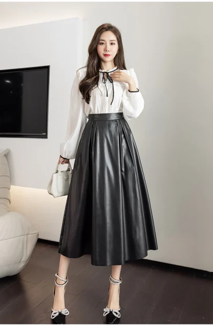 High-waist Midi Black Skirts - Image 6