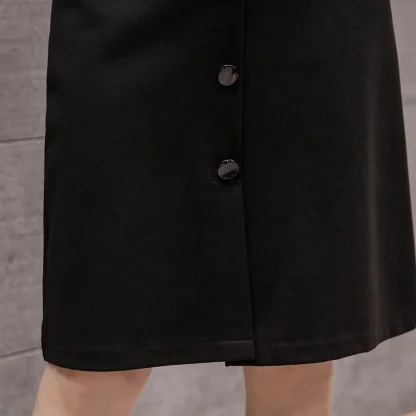 Front Buttoned Casual Black Skirt - Image 7