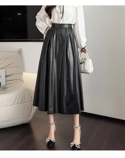 High-waist Midi Black Skirts - Image 7