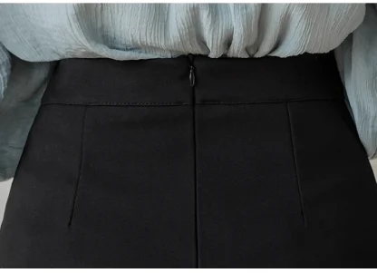 Plus Size Pleated Lace Black Skirt - Image 7