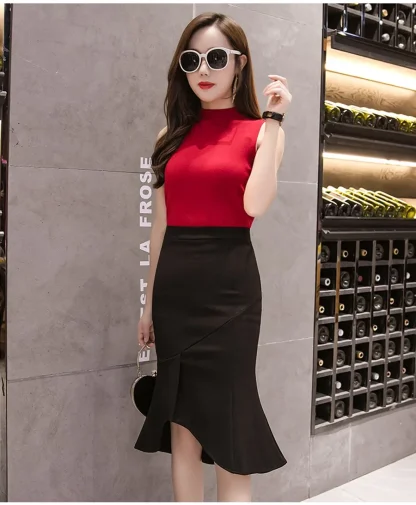 High-low Mermaid Black Skirt - Image 3