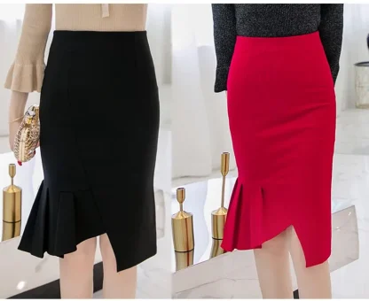 Irregular Plus Size Black Skirts - Image 7