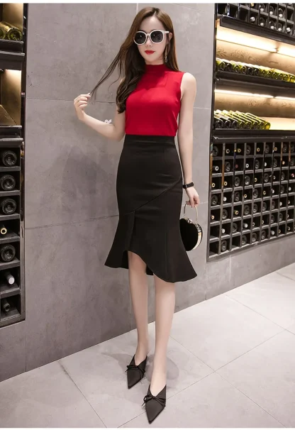 High-low Mermaid Black Skirt - Image 4