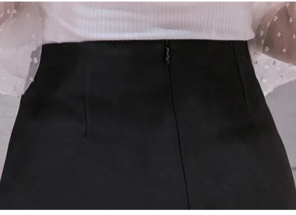 Elastic Pencil Midi Black Skirt - Image 6